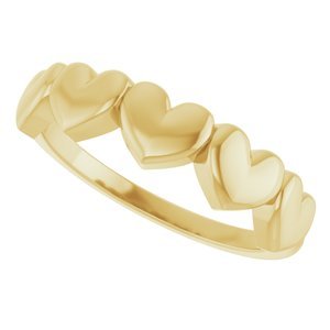 14K Yellow Gold Heart Ring