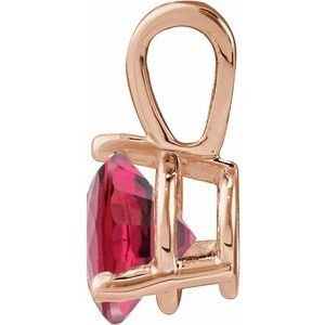 14K Rose Gold Lab-Grown Ruby Pendant