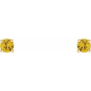 14K Yellow Gold 2.5 mm Natural Yellow Sapphire Earrings
