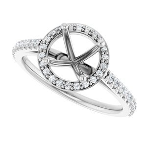 14K White Gold 7.4 mm Round 1/4 CTW Lab-Grown Diamond Semi-Set Engagement Ring