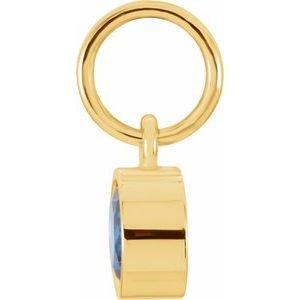 14K Yellow Gold Posh Mommy® Imitation Blue Sapphire Charm/Pendant