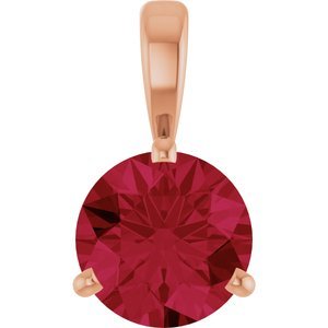 14K Rose Gold Lab-Grown Ruby Pendant
