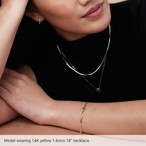 14K Yellow Gold 3.8 mm Flexible Herringbone 7" Chain