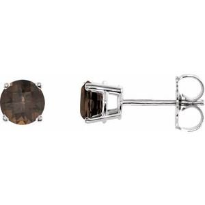 14k-white-gold-5-mm-natural-smoky-quartz-earrings