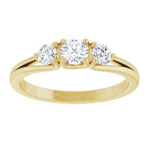 14K Yellow Gold 1/2 CTW Natural Diamond Three-Stone Engagement Ring