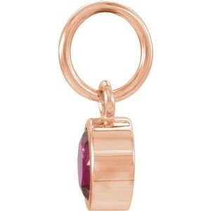 14K Rose Gold Posh Mommy® Imitation Mozambique Garnet Charm/Pendant