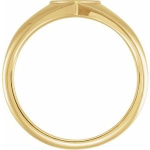 14K Yellow Gold Heart Signet Ring