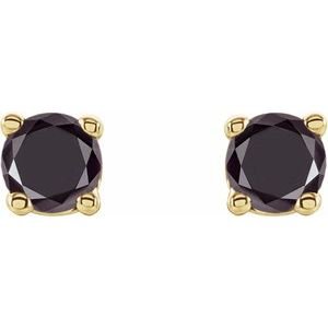 14K Yellow Gold 1/5 CTW Natural Black Diamond Earrings