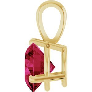 14K Yellow Gold Lab-Grown Ruby Pendant
