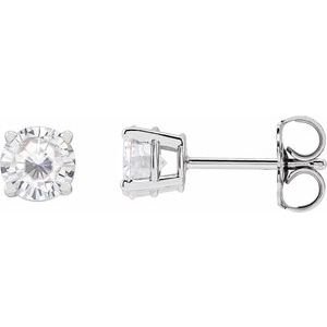 Sterling Silver 5 mm Stuller Lab-Grown Moissanite Earrings