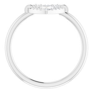 14K White Gold .07 CTW Natural Diamond Heart Ring