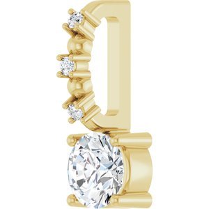 14K Yellow Gold Imitation Diamond & .01 CTW Natural Diamond Charm/Pendant