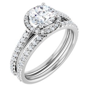 Platinum 6.5 mm Round 1/4 CTW Lab-Grown Diamond Semi-Set Engagement Ring