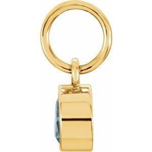 14K Yellow Gold Posh Mommy® Imitation Blue Zircon Charm/Pendant