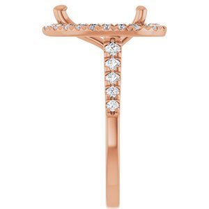 14K Rose Gold 12 x 8 mm Pear 5/8 CTW Lab-Grown Diamond Semi-Set Engagement Ring