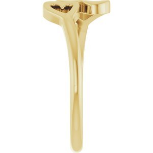 14K Yellow Gold Double Heart Ring