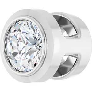 Platinum .06 CT Natural Diamond Slide Pendant