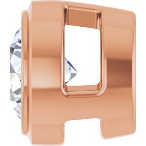 14K Rose Gold 1/6 CT Natural Diamond Slide Pendant