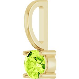 14K Yellow Gold Imitation Peridot Solitaire Charm/Pendant
