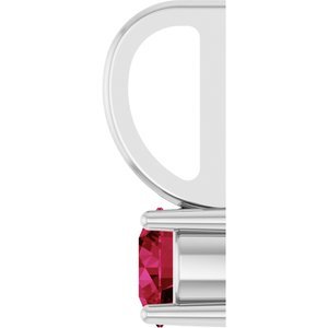 Sterling Silver Imitation Ruby Solitaire Charm/Pendant