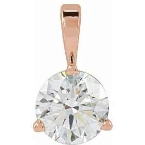 14K Rose Gold 5/8 CT Lab-Grown Diamond Pendant