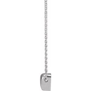 14K White Gold Puffed Heart 16-18"Necklace