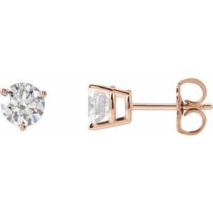 14K Rose Gold 1 CTW Lab-Grown Diamond Earrings
