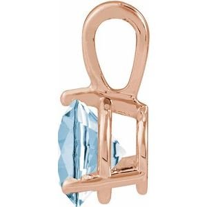 14K Rose Gold Lab-Grown Aqua Sapphire Pendant