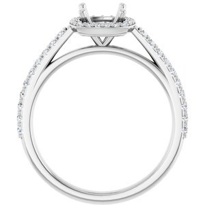 Platinum 6x6 mm Cushion 1/4 CTW Lab-Grown Diamond Semi-Set Engagement Ring