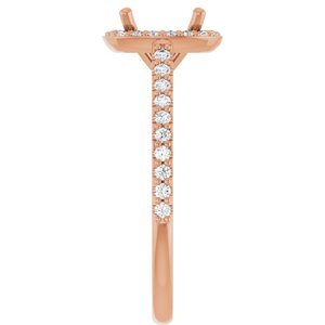 14K Rose Gold 7x7 mm Cushion 1/4 CTW Lab-Grown Diamond Semi-Set Engagement Ring