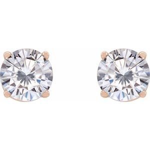 14K Rose Gold 5.5 mm Stuller Lab-Grown Moissanite Earrings