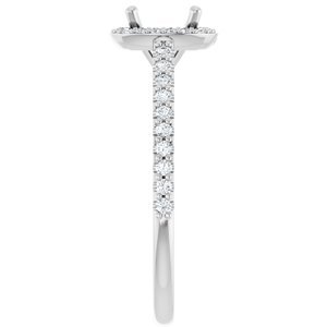 Platinum 6x6 mm Cushion 1/4 CTW Lab-Grown Diamond Semi-Set Engagement Ring