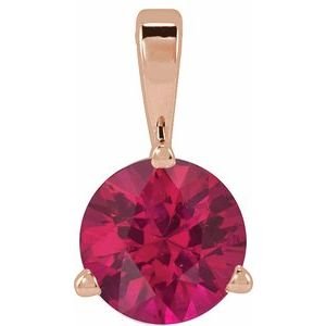 14K Rose Gold Lab-Grown Ruby Pendant