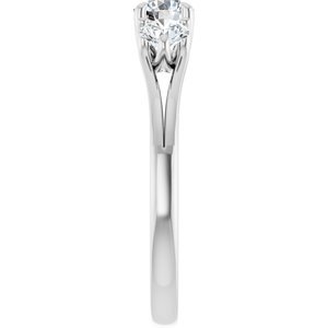 Platinum 3/4 CTW Natural Diamond Three-Stone Engagement Ring