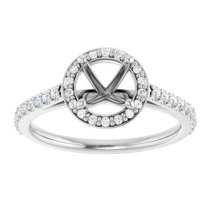 Platinum 6.5 mm Round 1/4 CTW Lab-Grown Diamond Semi-Set Engagement Ring