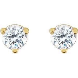 14K Yellow Gold .03 CTW Natural Diamond Earrings