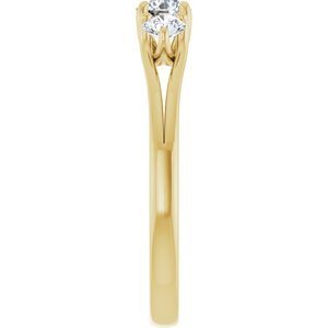 14K Yellow Gold 1/2 CTW Natural Diamond Three-Stone Engagement Ring