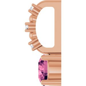 14K Rose Gold Imitation Pink Tourmaline & .01 CTW Natural Diamond Charm/Pendant