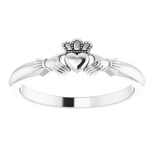 14K White Gold Claddagh Ring