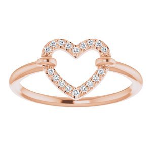 14K Rose Gold .07 CTW Natural Diamond Heart Ring