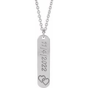 Sterling Silver Engravable Interlocking Hearts 16-18" Necklace
