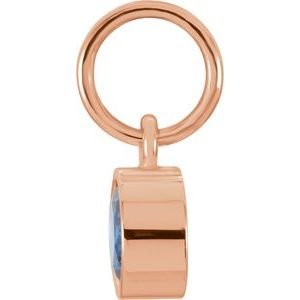 14K Rose Gold Posh Mommy® Imitation Blue Sapphire Charm/Pendant