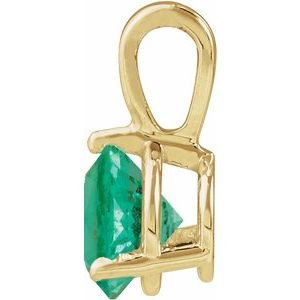 14K Yellow Gold Lab-Grown Emerald Pendant