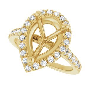 14K Yellow Gold 12 x 8 mm Pear 5/8 CTW Lab-Grown Diamond Semi-Set Engagement Ring