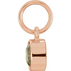 14K Rose Gold Posh Mommy® Imitation Peridot Charm/Pendant