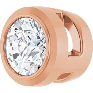 14K Rose Gold 1/10 CT Lab-Grown Diamond Slide Pendant