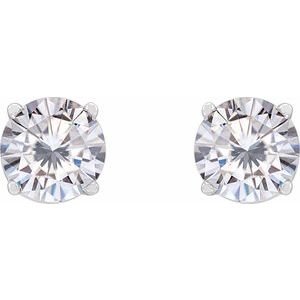 Sterling Silver 5.5 mm Stuller Lab-Grown Moissanite Earrings