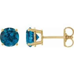 14k-yellow-gold-6-mm-natural-london-blue-topaz-earrings