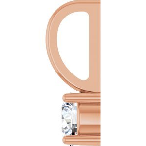 14K Rose Gold Imitation Diamond Solitaire Charm/Pendant