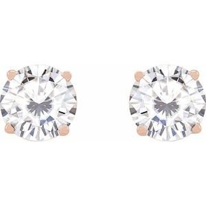 14K Rose Gold 6.5 mm Stuller Lab-Grown Moissanite Earrings